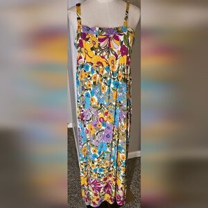 NATURAL LIFE Floral Maxi Dress in Yellow, Blue & Purple